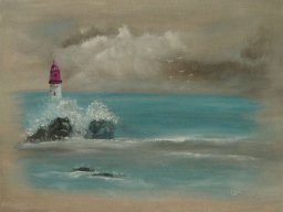 Leuchturm  Pastellbild